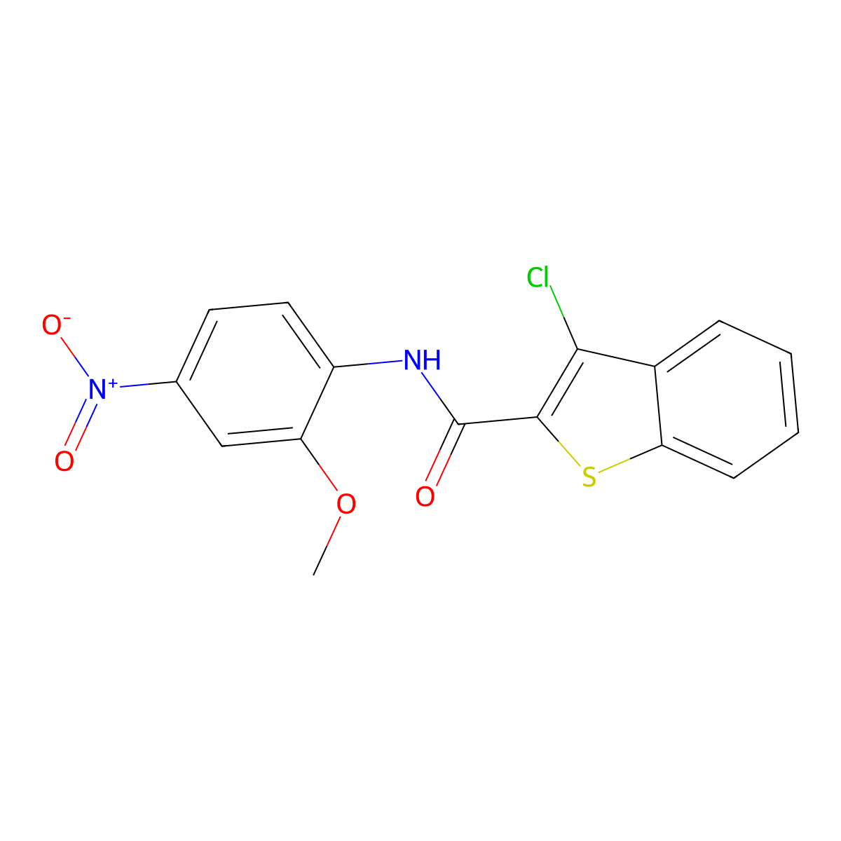 3-Chloro-N-(2-methoxy-4-nitrophenyl)-1-benzothiophene-2-carboxamide molecular structure, CAS 304882-75-5