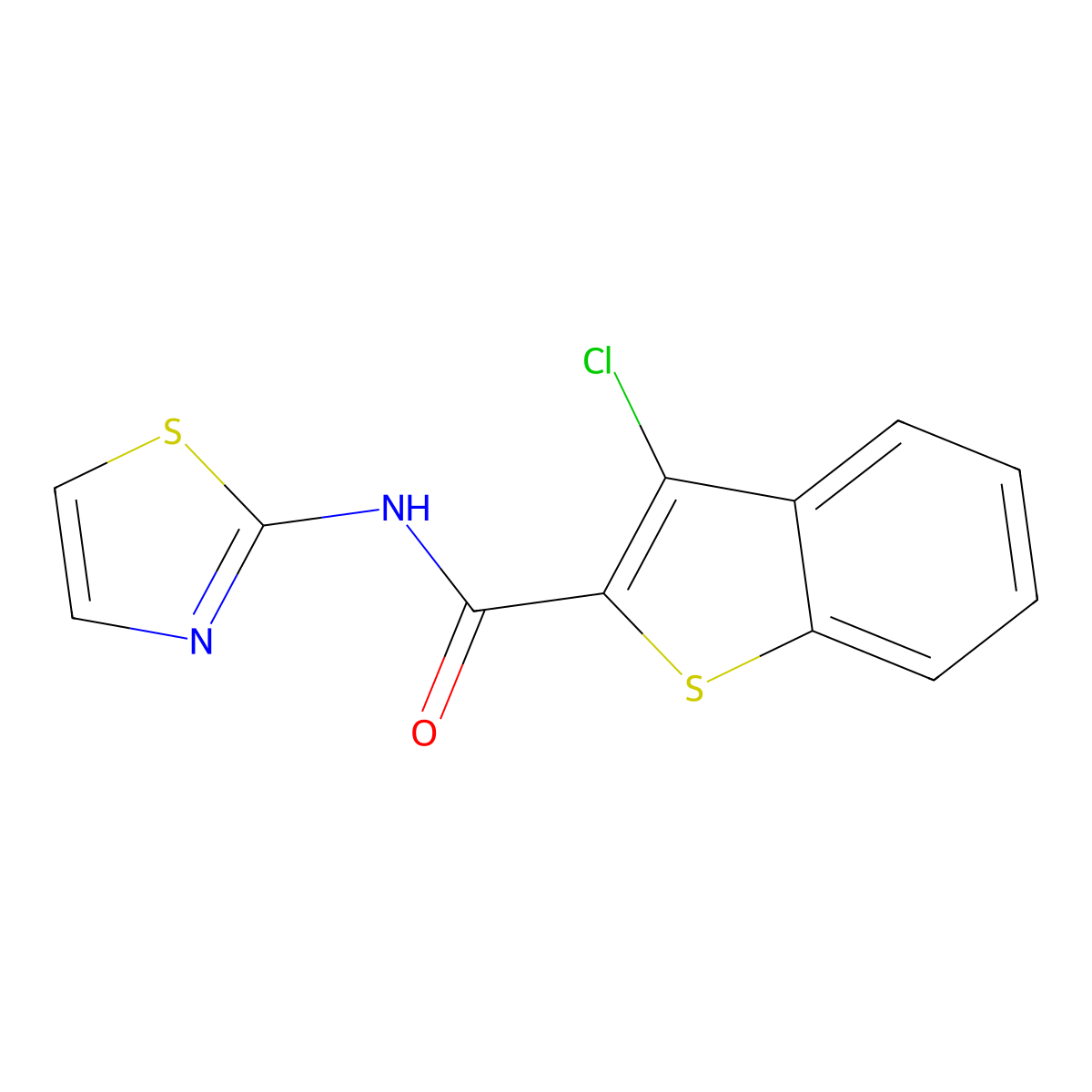 3-Chloro-N-(1,3-thiazol-2-yl)-1-benzothiophene-2-carboxamide molecular structure, CAS 304882-77-7