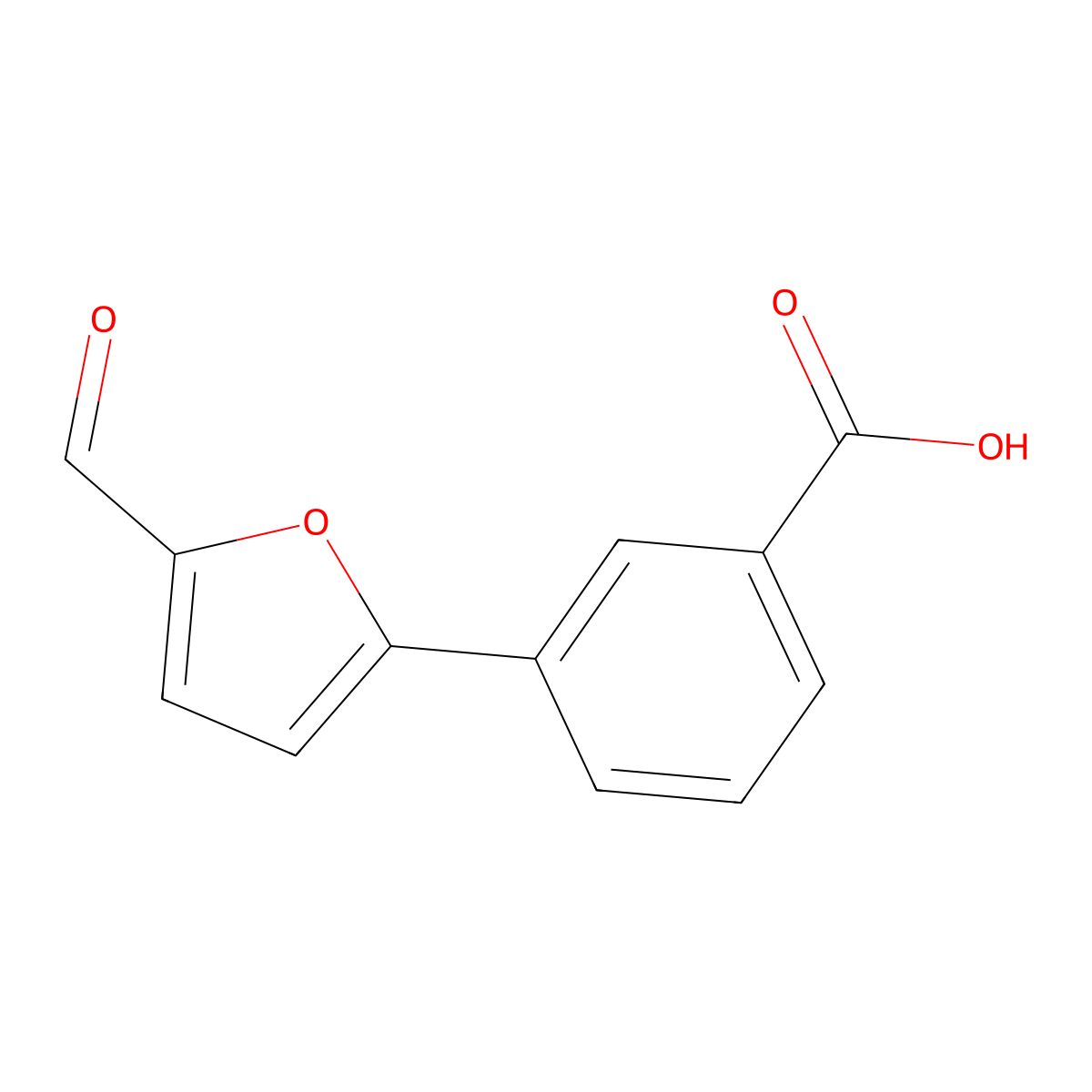 3-(5-Formyl-2-furyl)benzoic acid molecular structure, CAS 304884-54-6
