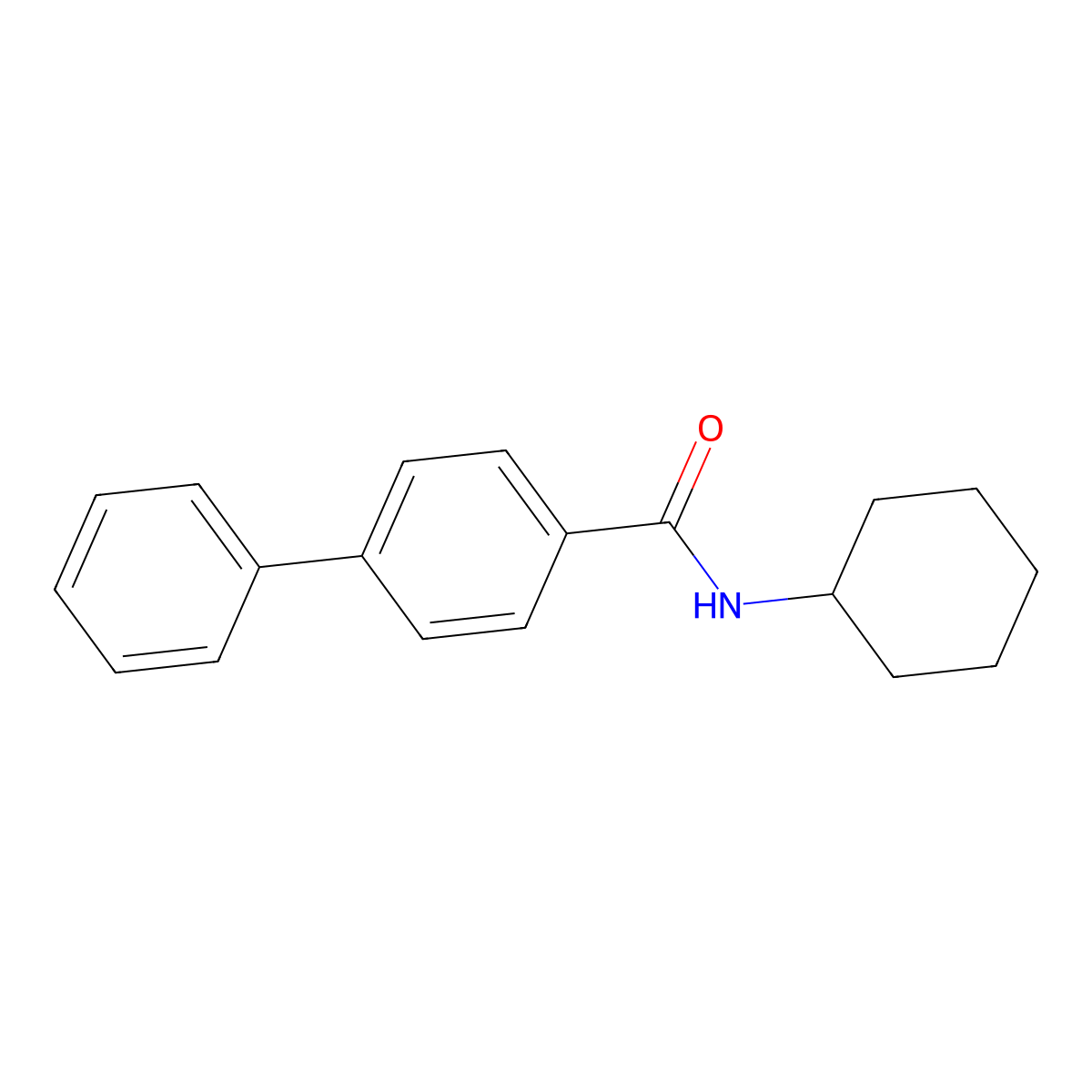 N-cyclohexylbiphenyl-4-carboxamide molecular structure, CAS 304884-77-3