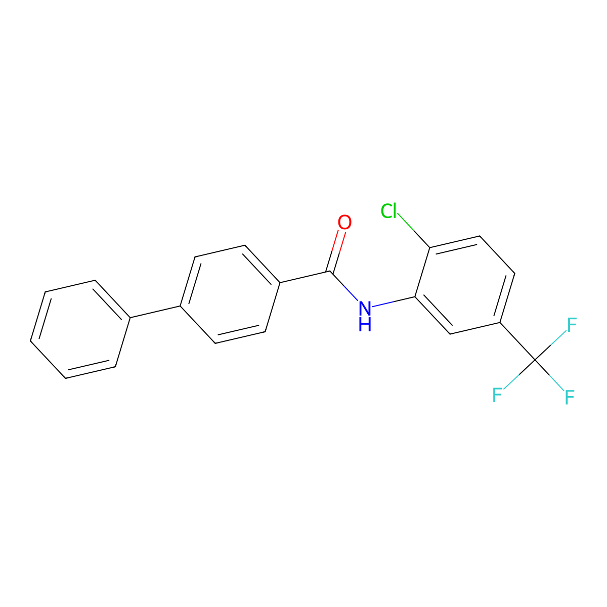 N-[2-chloro-5-(trifluoromethyl)phenyl][1,1'-biphenyl]-4-carboxamide molecular structure, CAS 304884-87-5