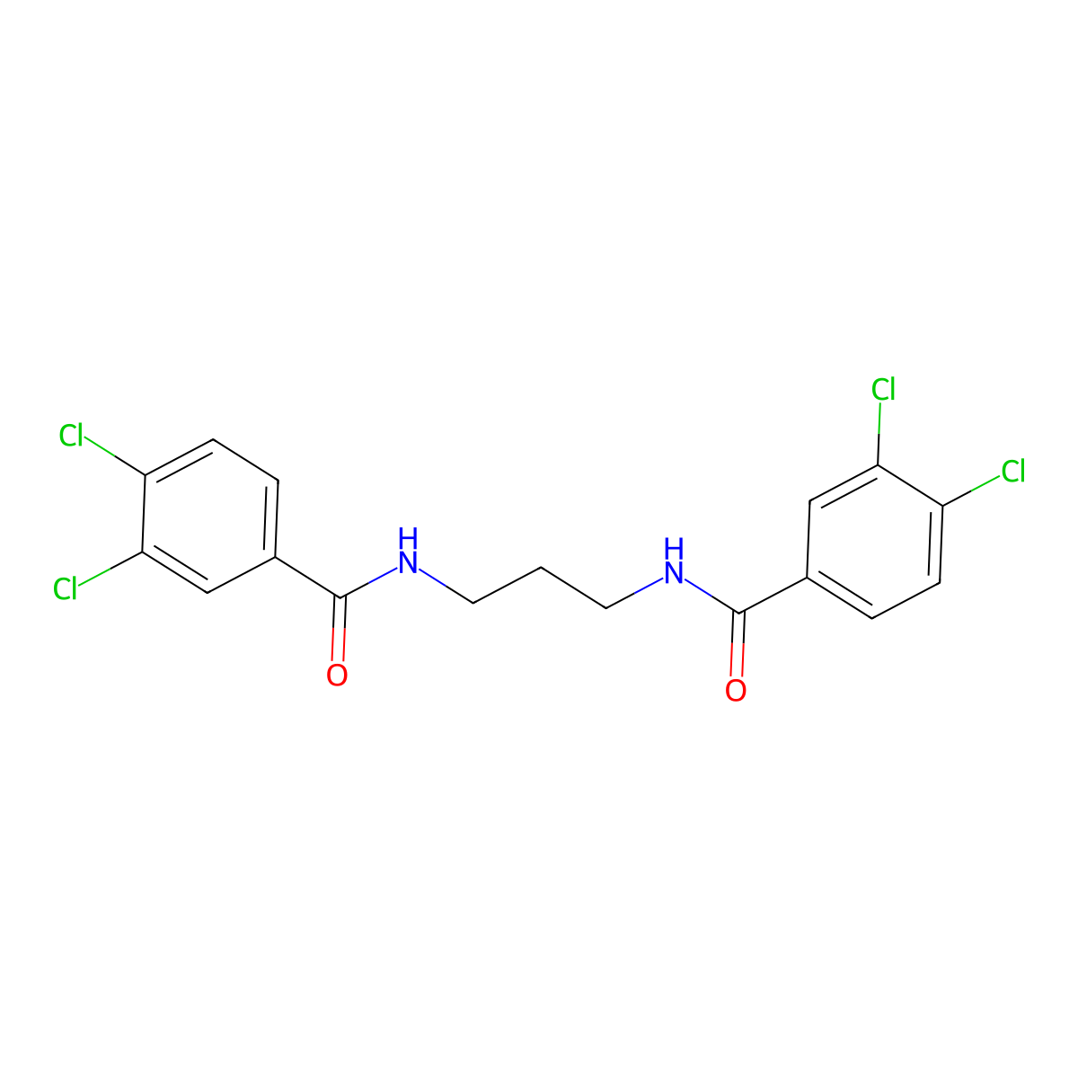 3,4-dichloro-N-[3-[(3,4-dichlorobenzoyl)amino]propyl]benzamide molecular structure, CAS 304884-95-5