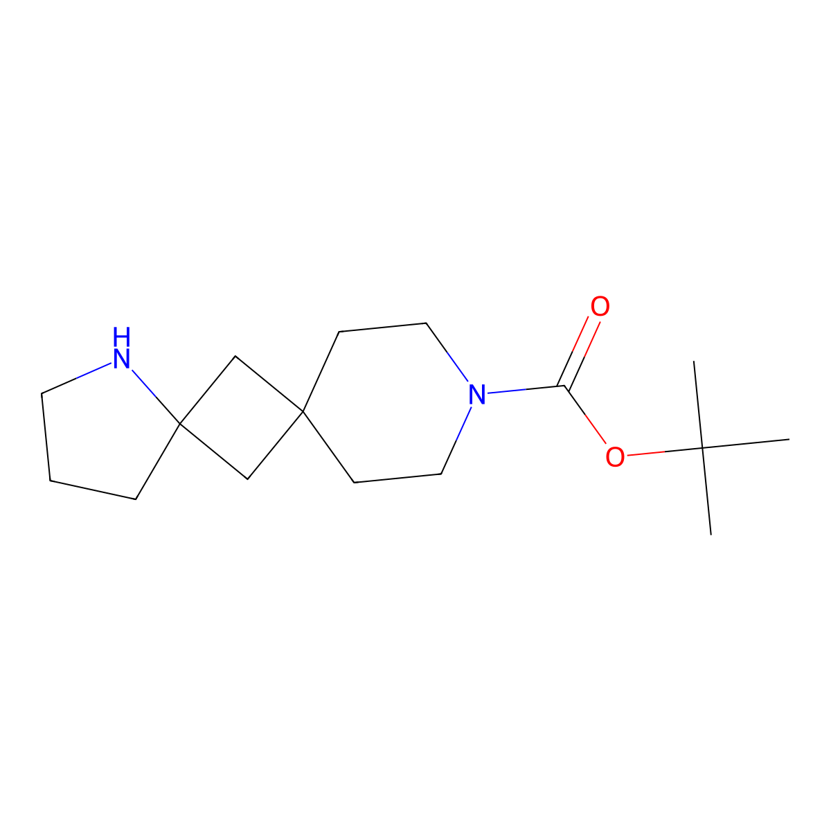 Tert-butyl 1,10-diazadispiro[4.1.5^{7}.1^{5}]tridecane-10-carboxylate molecular structure, CAS 3048849-40-4