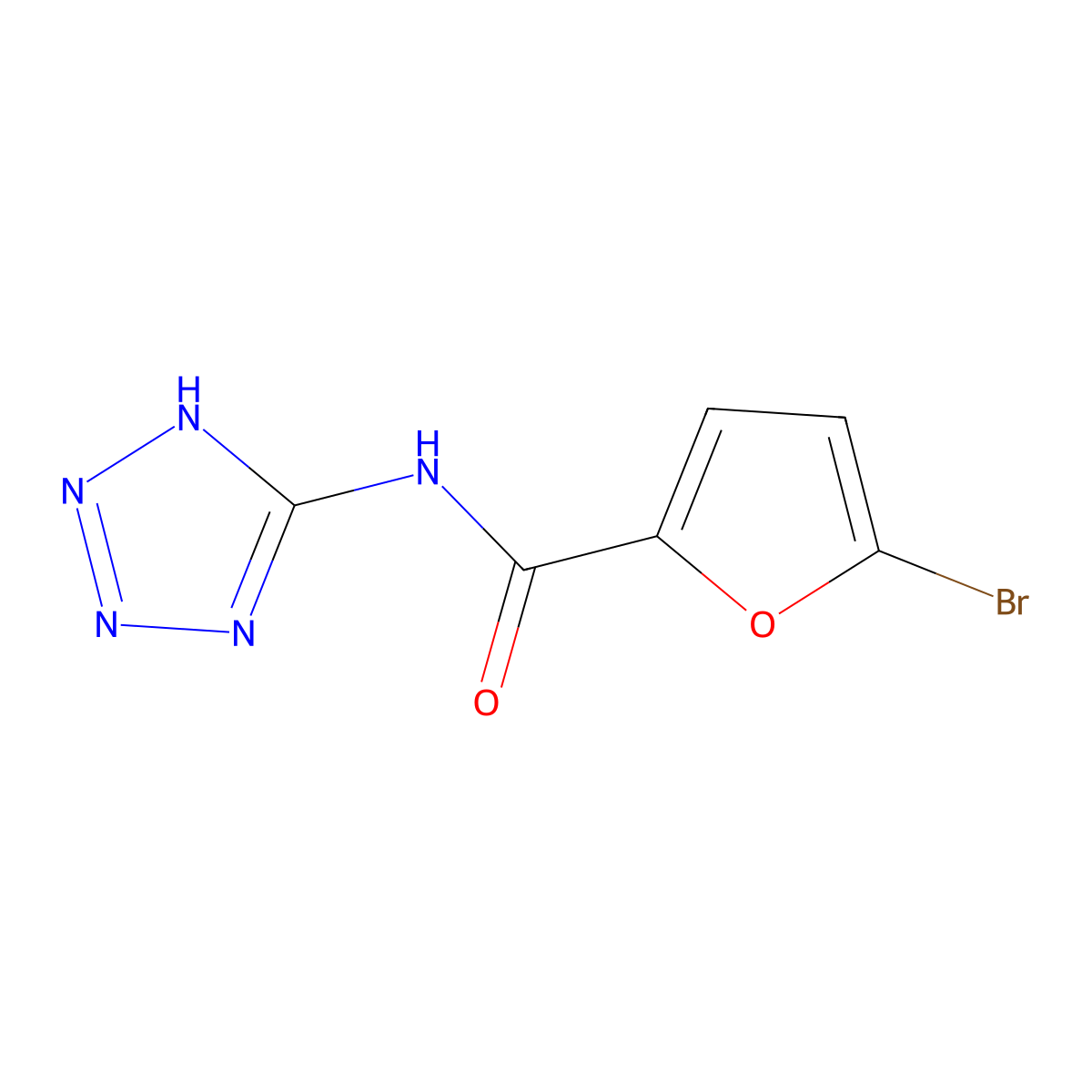 5-bromo-N-(2H-tetrazol-5-yl)furan-2-carboxamide molecular structure, CAS 304885-05-0