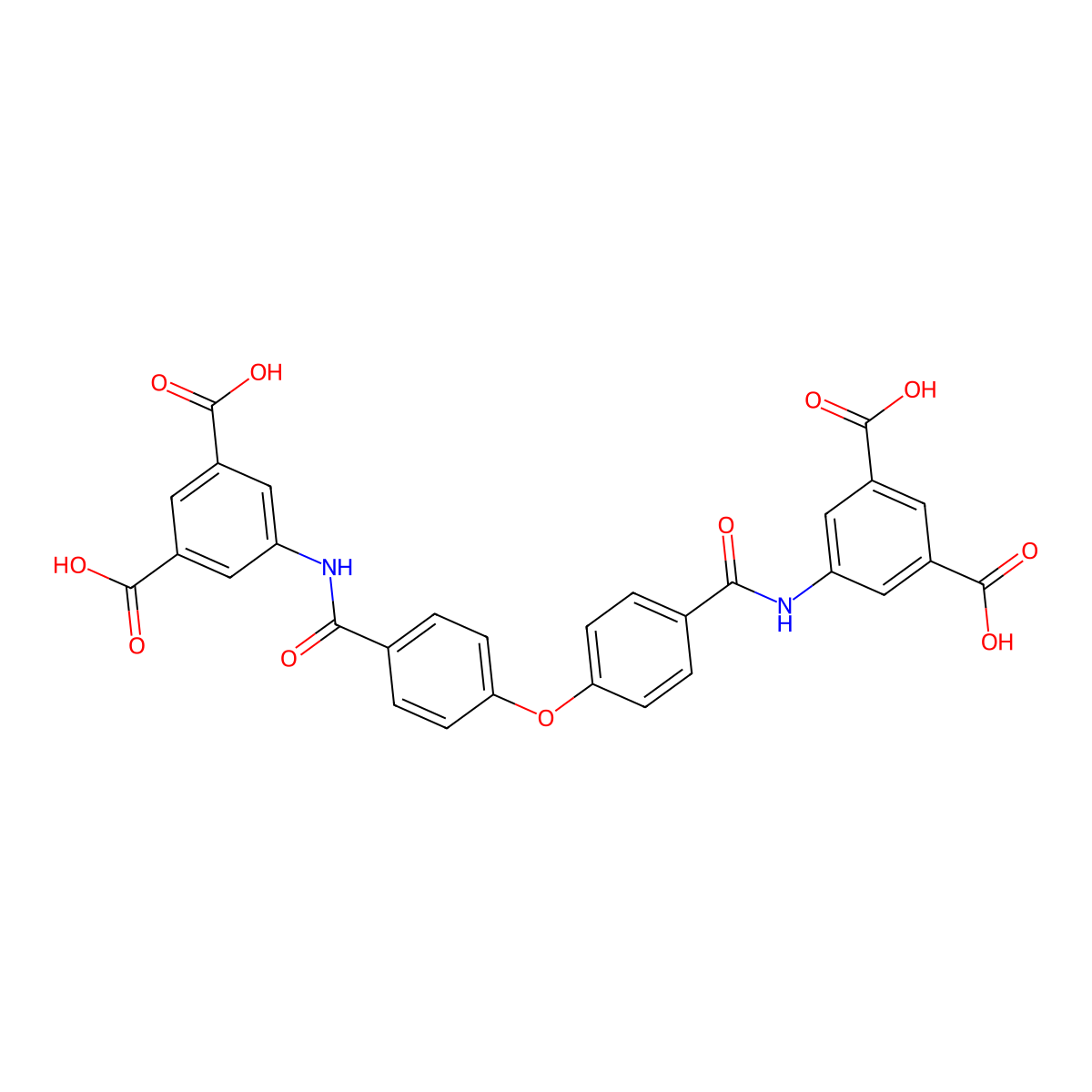 5,5'-((4,4'-Oxybis(benzoyl))bis(azanediyl))diisophthalic acid molecular structure, CAS 304885-58-3