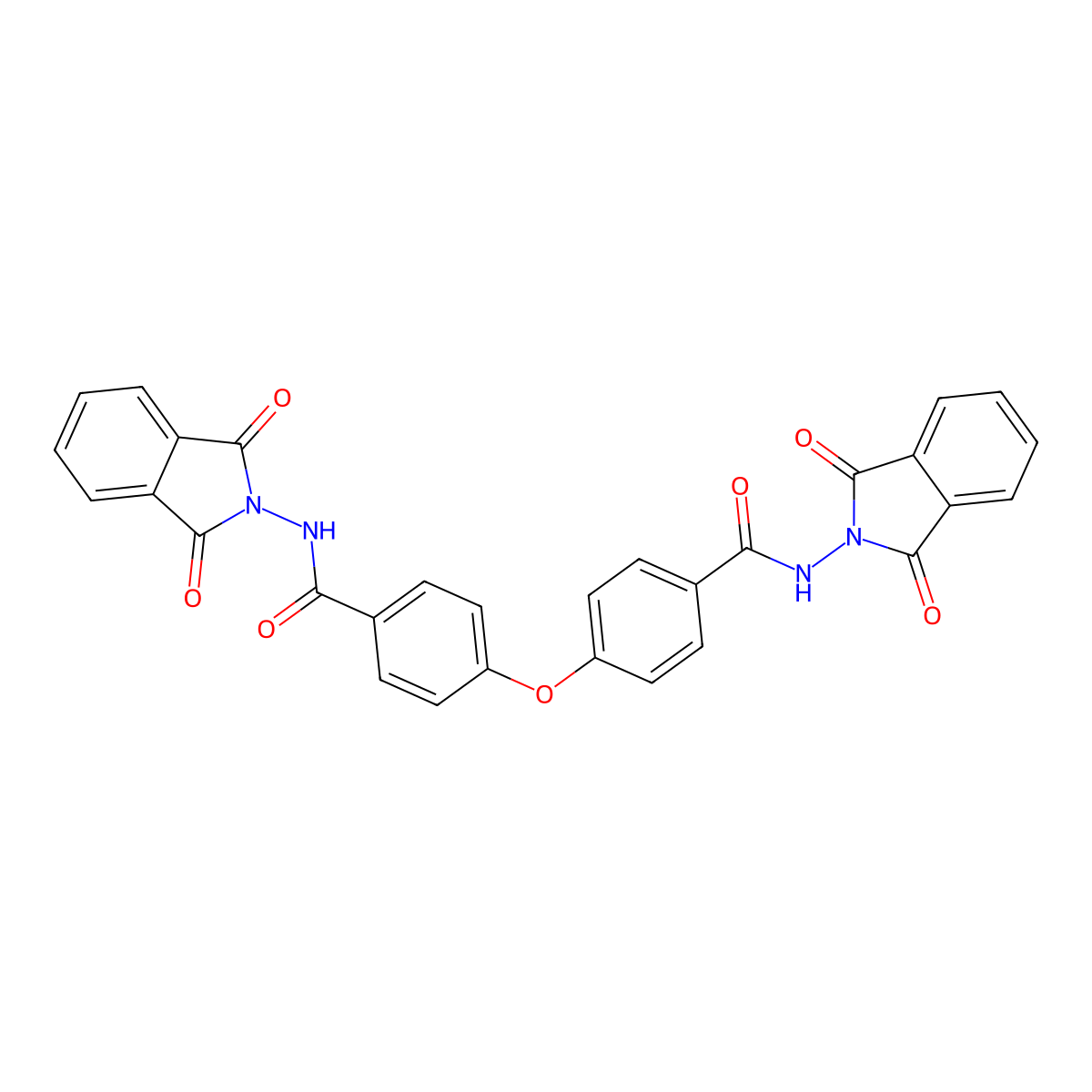 N-(1,3-dioxoisoindol-2-yl)-4-[4-[(1,3-dioxoisoindol-2-yl)carbamoyl]phenoxy]benzamide molecular structure, CAS 304885-59-4