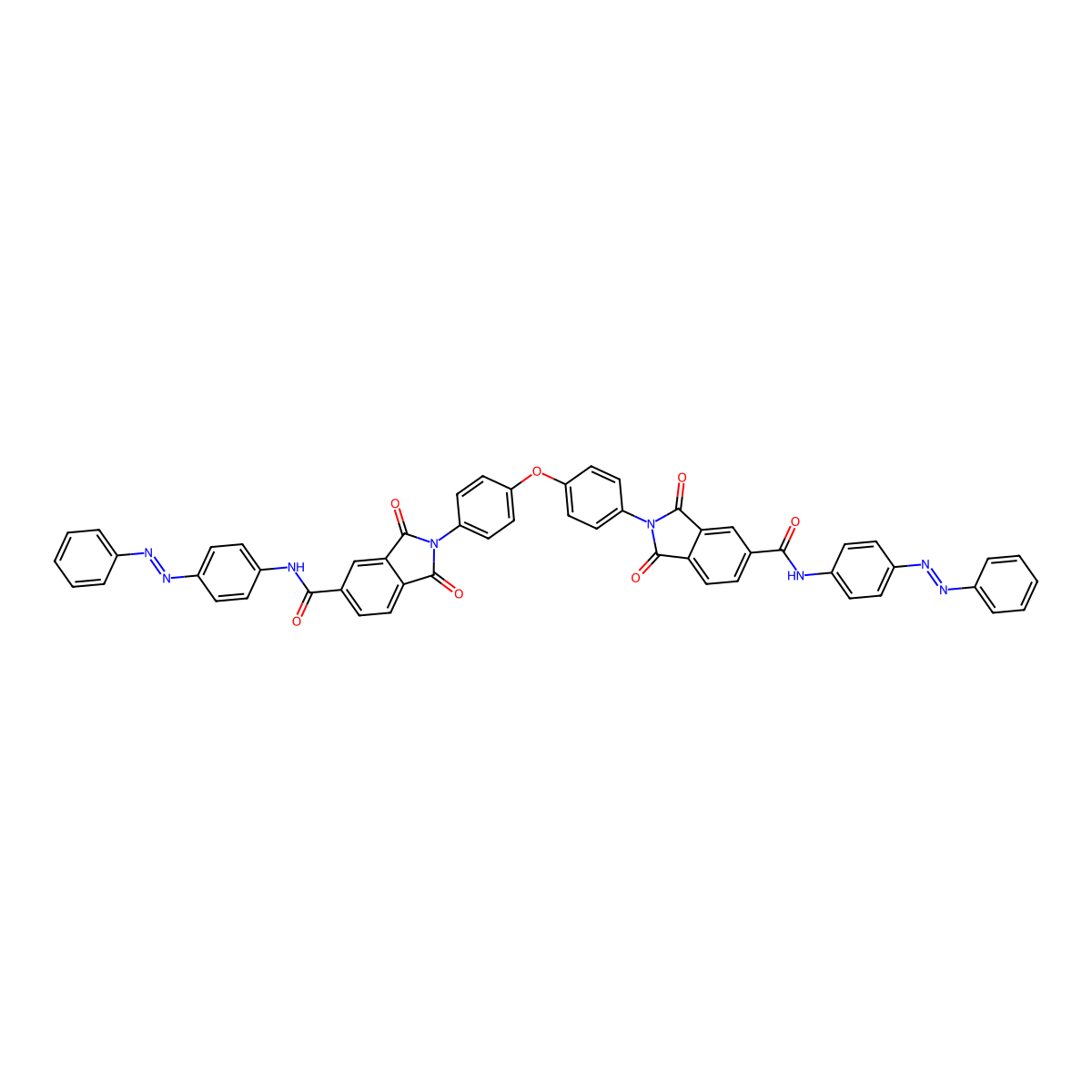 2-[4-[4-[1,3-dioxo-5-[(4-phenyldiazenylphenyl)carbamoyl]isoindol-2-yl]phenoxy]phenyl]-1,3-dioxo-N-(4-phenyldiazenylphenyl)isoindole-5-carboxamide molecular structure, CAS 304885-80-1