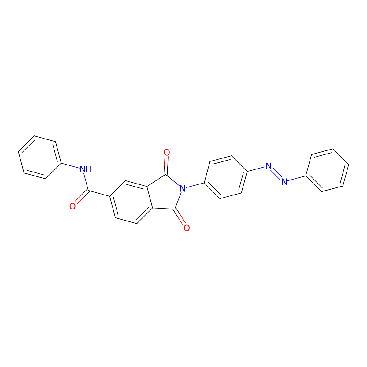 1H-Isoindole-5-carboxamide, 2,3-dihydro-1,3-dioxo-N-phenyl-2-[4-(2-phenyldiazenyl)phenyl]- molecular structure, CAS 304885-84-5