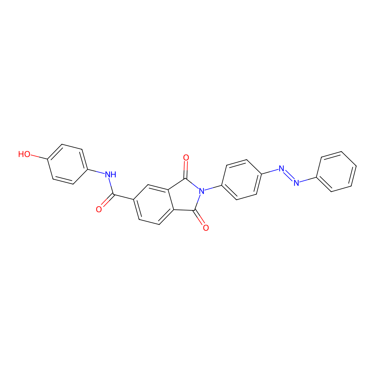 N-(4-hydroxyphenyl)-1,3-dioxo-2-{4-[(E)-phenyldiazenyl]phenyl}-2,3-dihydro-1H-isoindole-5-carboxamide molecular structure, CAS 304885-86-7