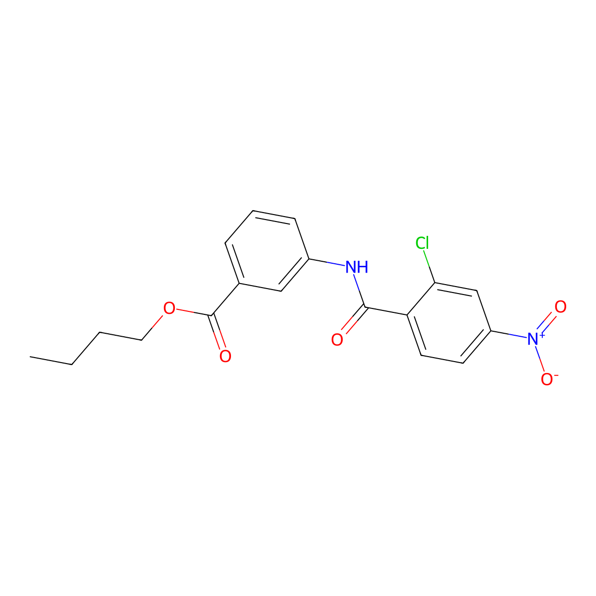 Butyl 3-[(2-chloro-4-nitrobenzoyl)amino]benzoate molecular structure, CAS 304886-55-3
