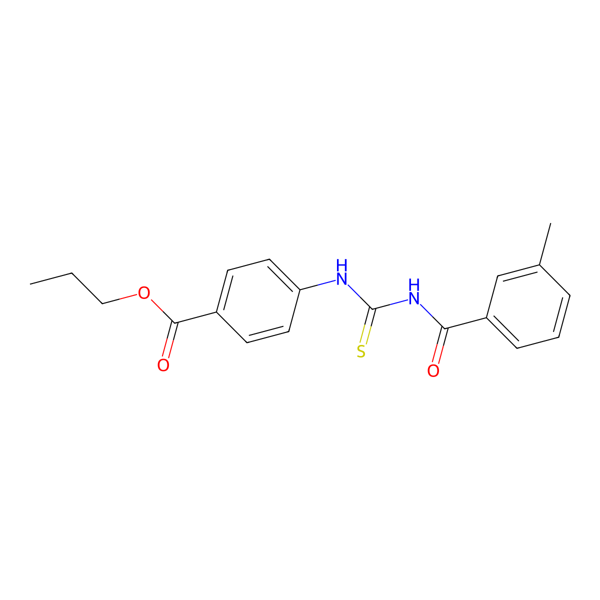 Propyl 4-({[(3-methylbenzoyl)amino]carbothioyl}amino)benzoate molecular structure, CAS 304887-25-0