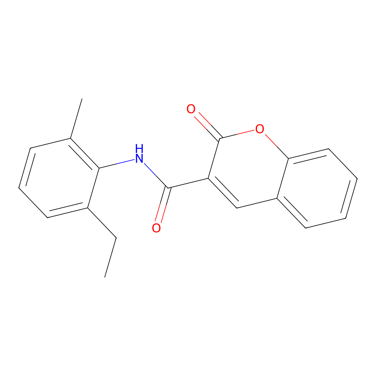 N-(2-ethyl-6-methylphenyl)-2-oxo-2H-chromene-3-carboxamide molecular structure, CAS 304887-36-3