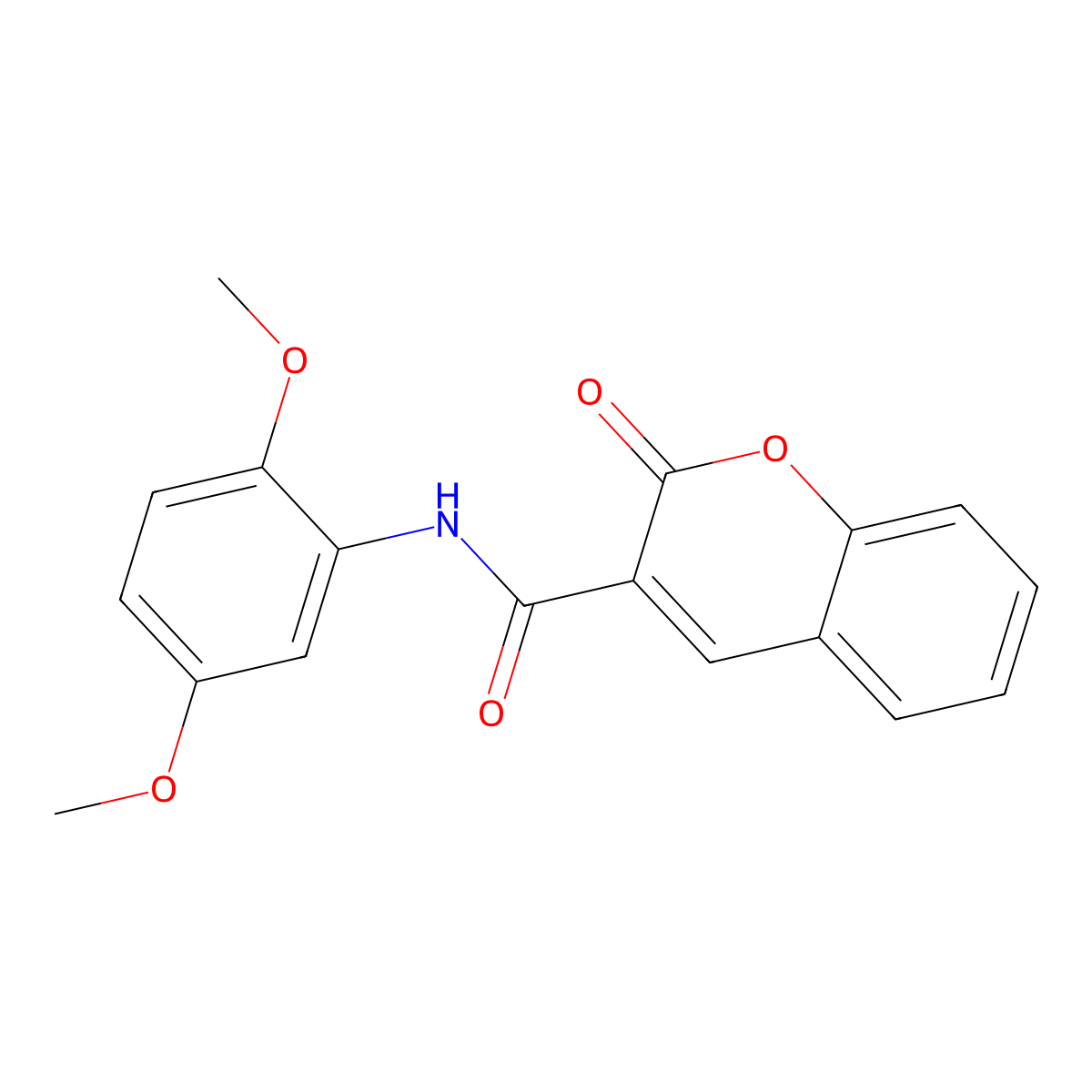 N-(2,5-dimethoxyphenyl)-2-oxochromene-3-carboxamide molecular structure, CAS 304887-40-9
