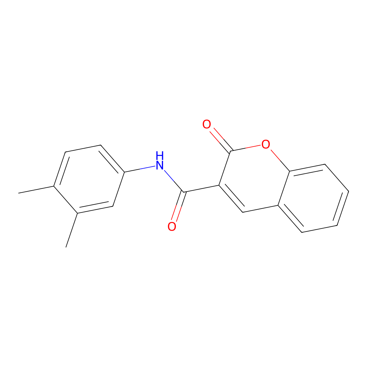 N-(3,4-dimethylphenyl)-2-oxo-2H-chromene-3-carboxamide molecular structure, CAS 304887-43-2