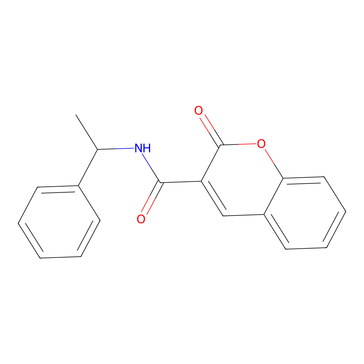 2-oxo-N-(1-phenylethyl)-2H-chromene-3-carboxamide molecular structure, CAS 304887-47-6