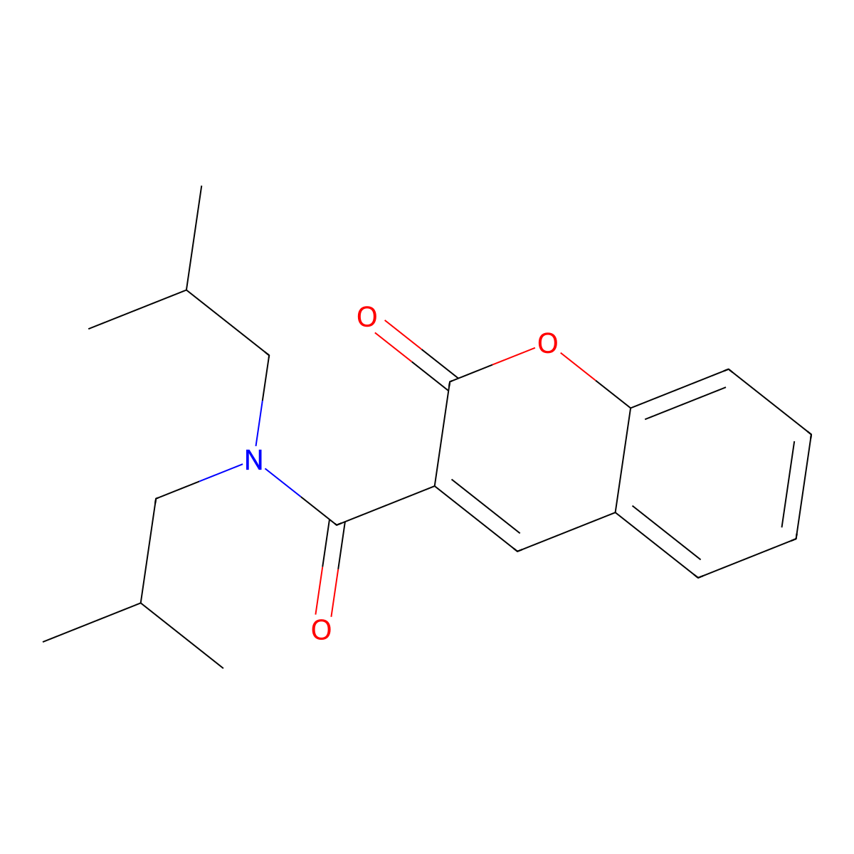 N,N-bis(2-methylpropyl)-2-oxochromene-3-carboxamide molecular structure, CAS 304887-48-7