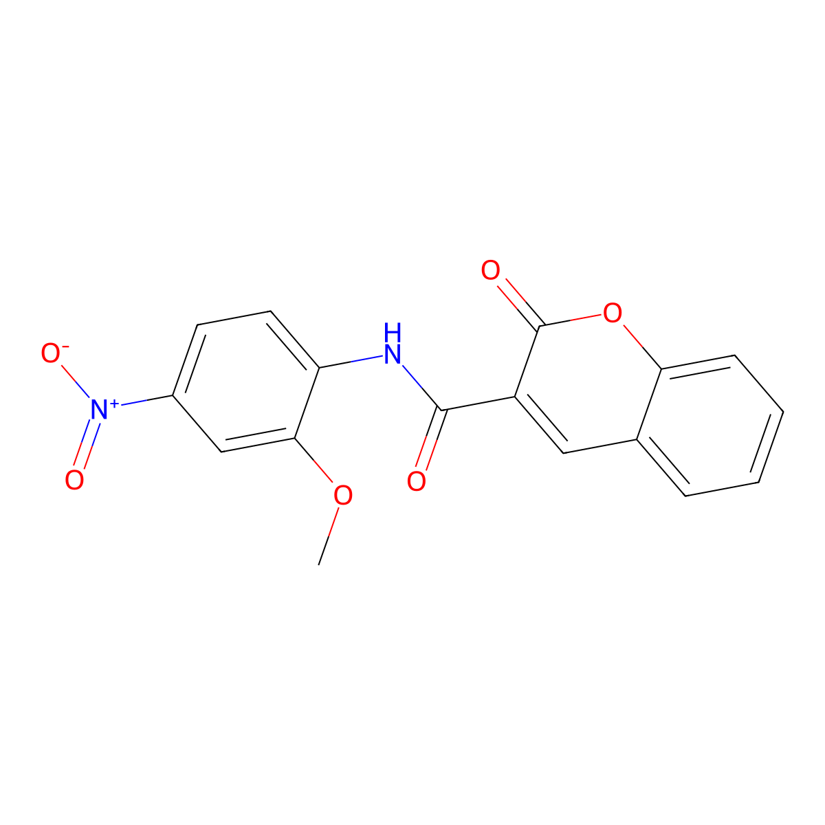 N-(2-methoxy-4-nitrophenyl)-2-oxochromene-3-carboxamide molecular structure, CAS 304887-61-4