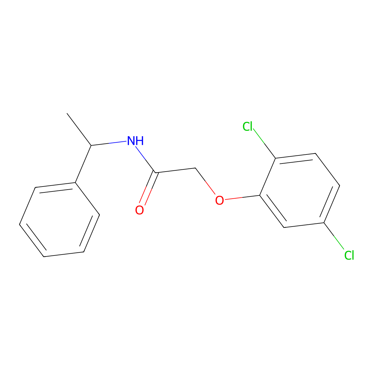 2-(2,5-dichlorophenoxy)-N-(1-phenylethyl)acetamide molecular structure, CAS 304887-81-8