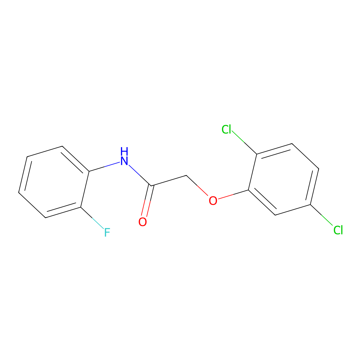 2-(2,5-dichlorophenoxy)-N-(2-fluorophenyl)acetamide molecular structure, CAS 304888-12-8
