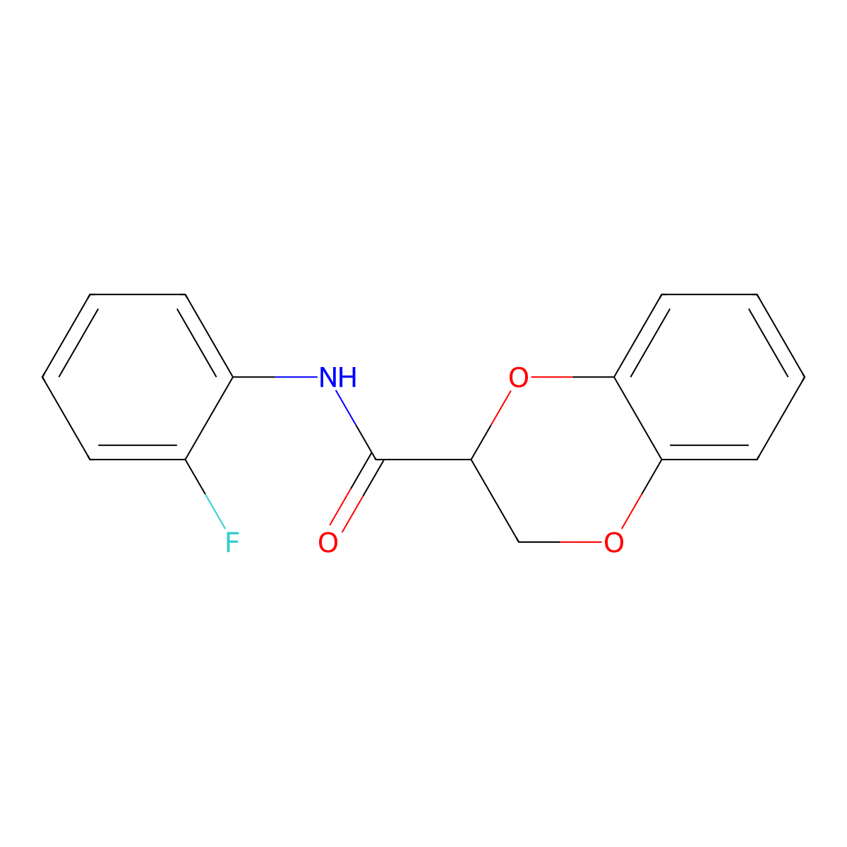 N-(2-fluorophenyl)-2,3-dihydro-1,4-benzodioxine-2-carboxamide molecular structure, CAS 304888-20-8