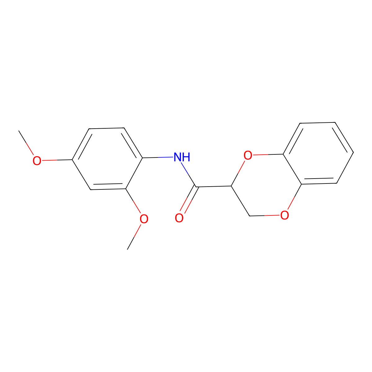 N-(2,4-dimethoxyphenyl)-2,3-dihydro-1,4-benzodioxine-2-carboxamide molecular structure, CAS 304888-27-5