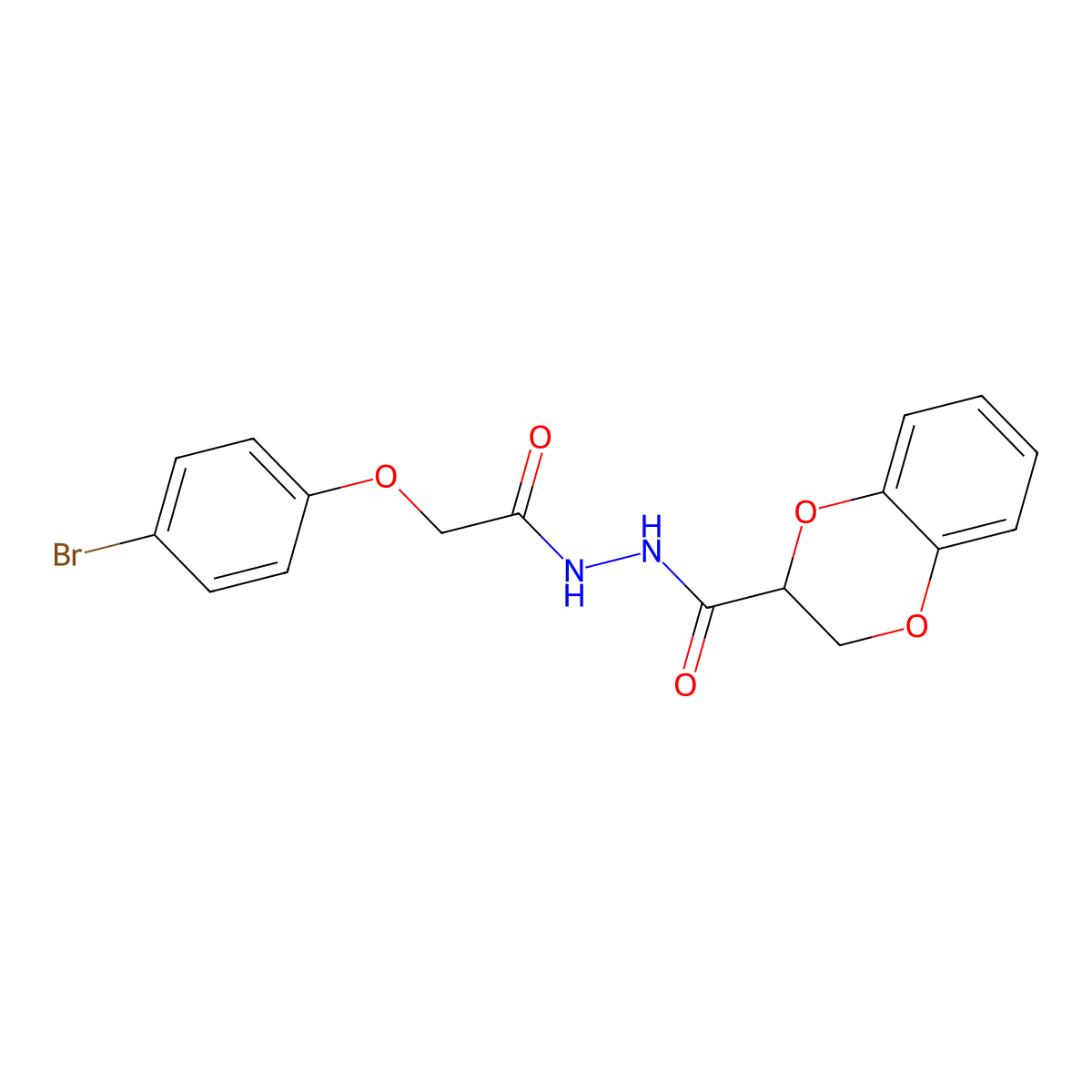 N'-[2-(4-bromophenoxy)acetyl]-2,3-dihydro-1,4-benzodioxine-2-carbohydrazide molecular structure, CAS 304888-30-0