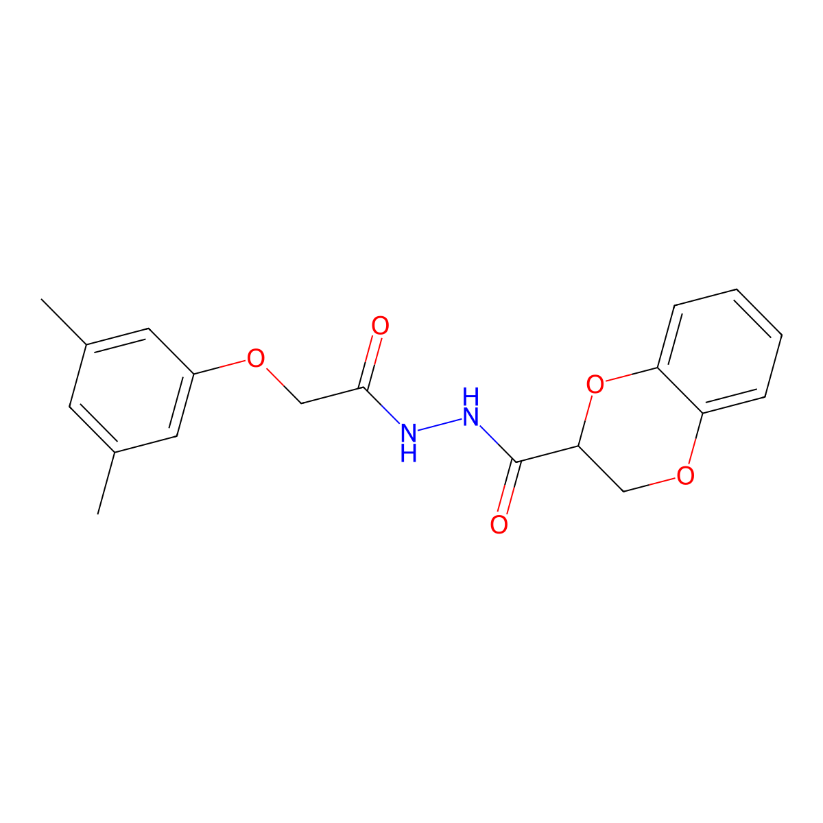 N'-[2-(3,5-dimethylphenoxy)acetyl]-2,3-dihydro-1,4-benzodioxine-3-carbohydrazide molecular structure, CAS 304888-37-7