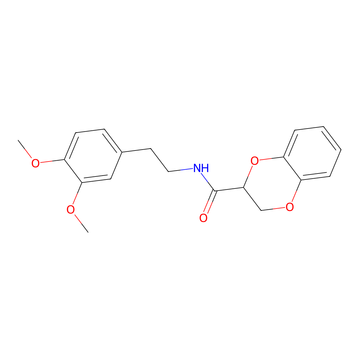 N-[2-(3,4-dimethoxyphenyl)ethyl]-2,3-dihydro-1,4-benzodioxine-2-carboxamide molecular structure, CAS 304888-40-2