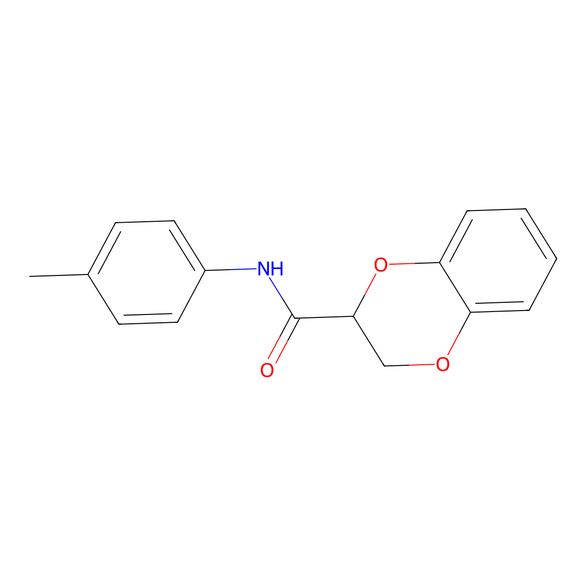N-(4-methylphenyl)-2,3-dihydro-1,4-benzodioxine-2-carboxamide molecular structure, CAS 304888-46-8