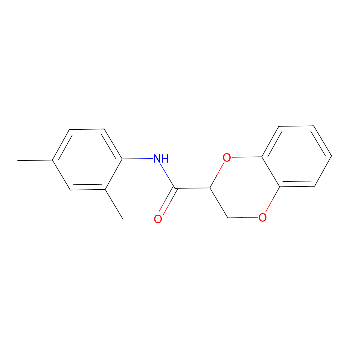 N-(2,4-dimethylphenyl)-2,3-dihydro-1,4-benzodioxine-2-carboxamide molecular structure, CAS 304888-47-9