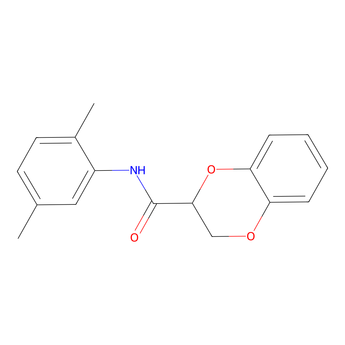 N-(2,5-dimethylphenyl)-2,3-dihydro-1,4-benzodioxine-2-carboxamide molecular structure, CAS 304888-49-1