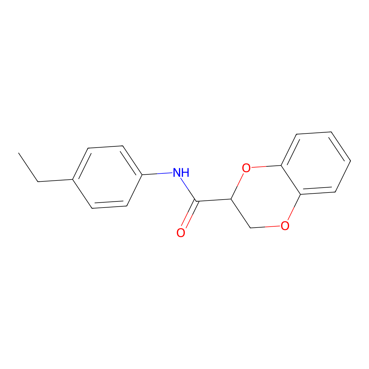 N-(4-ethylphenyl)-2,3-dihydro-1,4-benzodioxine-2-carboxamide molecular structure, CAS 304888-52-6