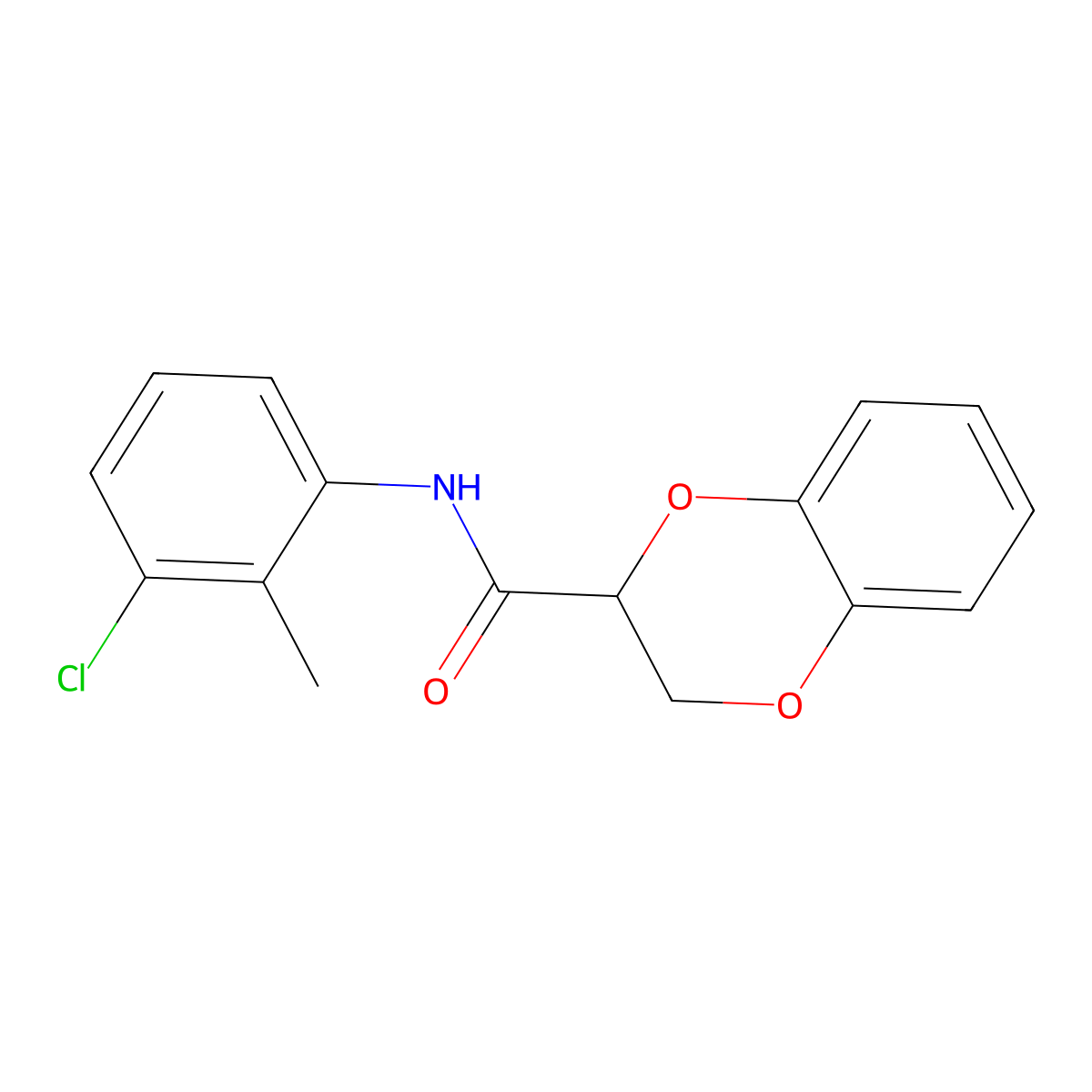N-(3-chloro-2-methylphenyl)-2,3-dihydro-1,4-benzodioxine-2-carboxamide molecular structure, CAS 304888-53-7
