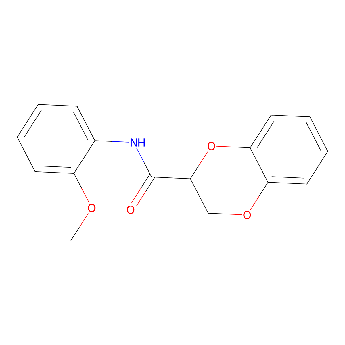 N-(2-methoxyphenyl)-2,3-dihydro-1,4-benzodioxine-2-carboxamide molecular structure, CAS 304888-54-8