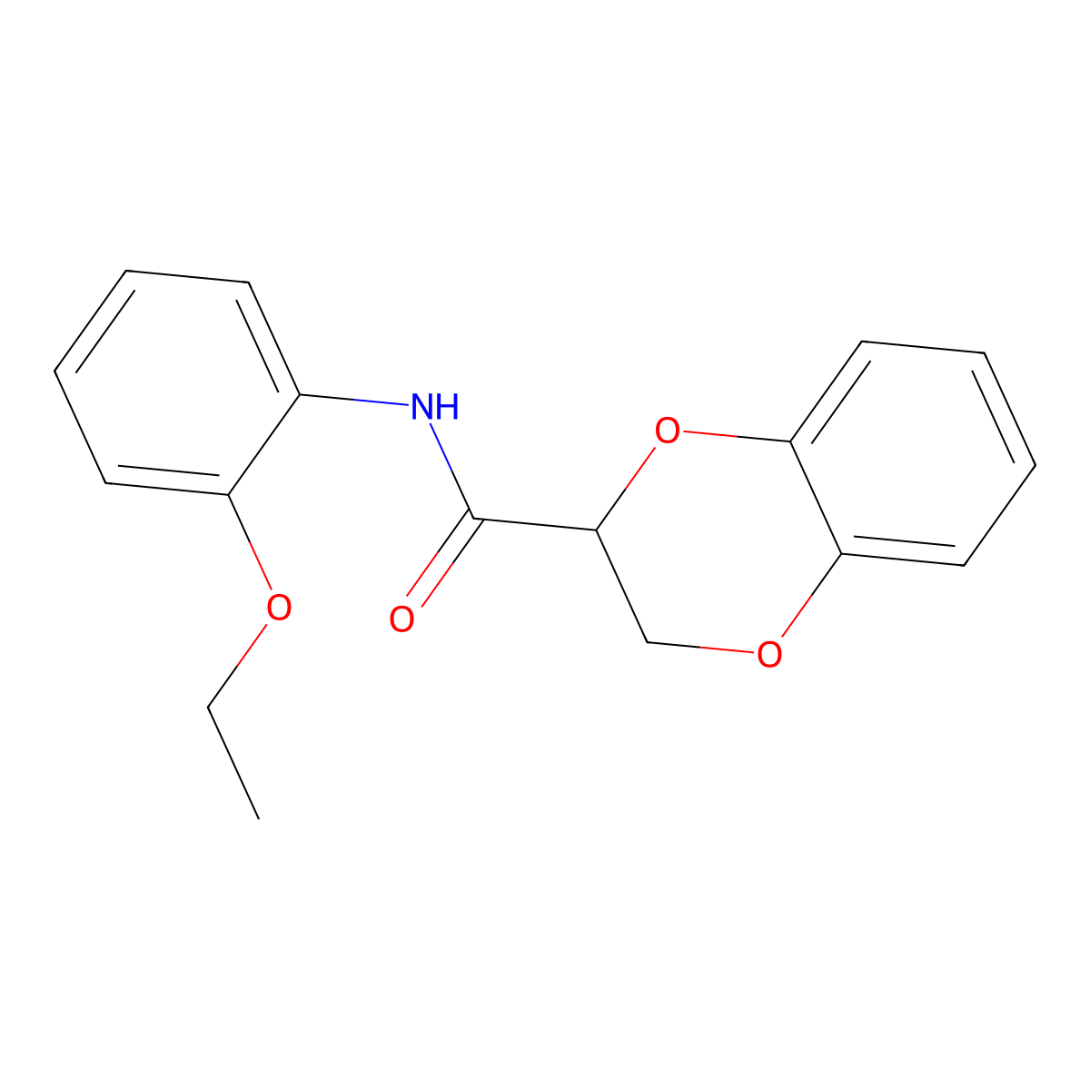 N-(2-ethoxyphenyl)-2,3-dihydro-1,4-benzodioxine-2-carboxamide molecular structure, CAS 304888-56-0