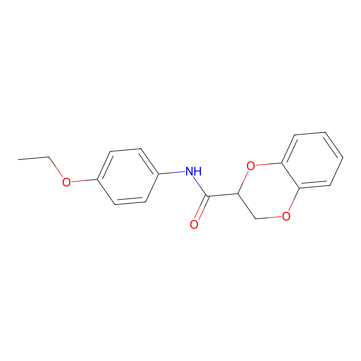 N-(4-ethoxyphenyl)-2,3-dihydro-1,4-benzodioxine-2-carboxamide molecular structure, CAS 304888-57-1