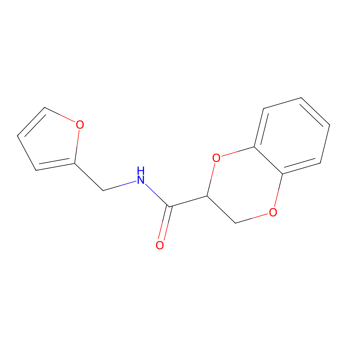 N-(furan-2-ylmethyl)-2,3-dihydro-1,4-benzodioxine-2-carboxamide molecular structure, CAS 304888-58-2