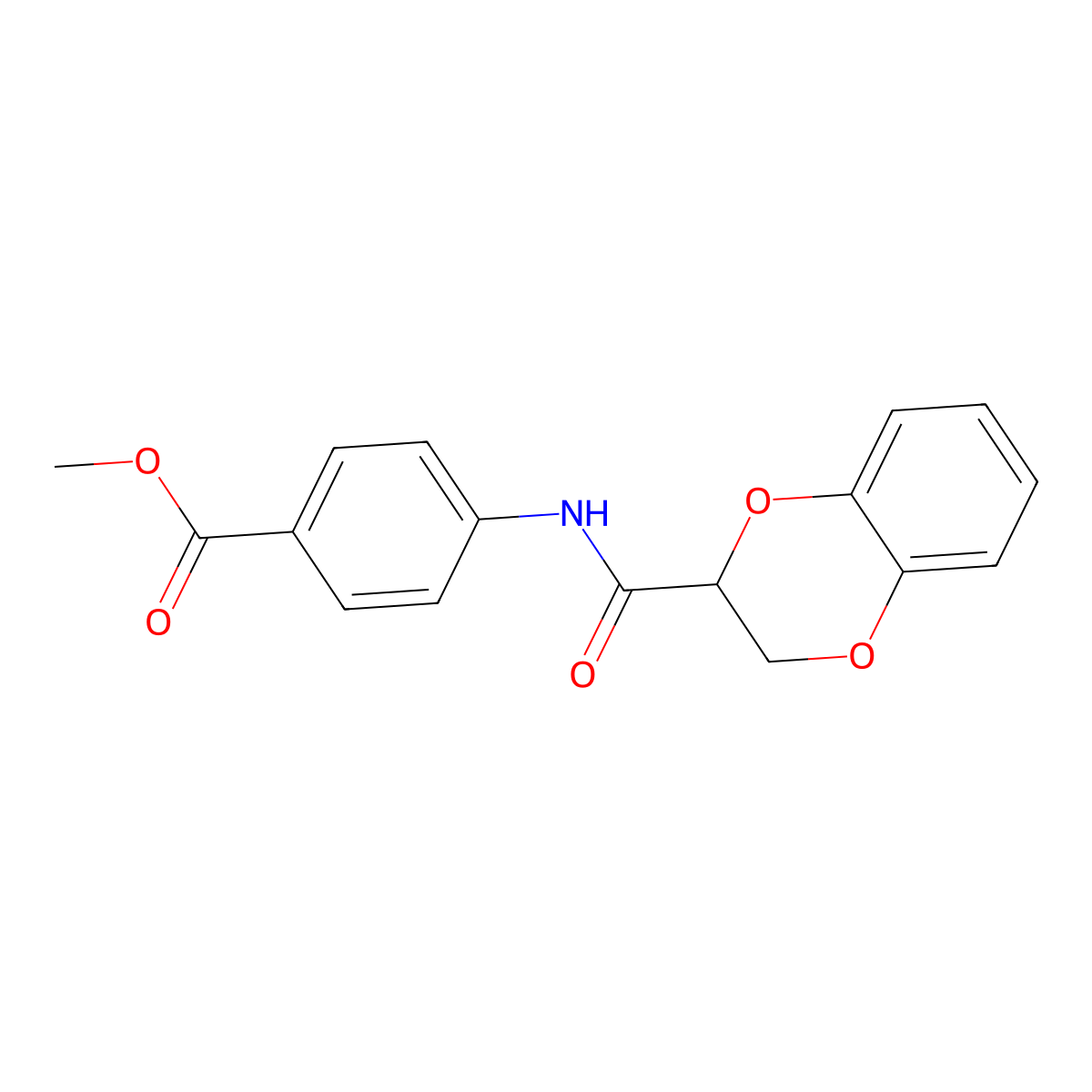 4-[(2,3-Dihydro-benzo[1,4]dioxine-2-carbonyl)-amino]-benzoic acid methyl ester molecular structure, CAS 304888-61-7