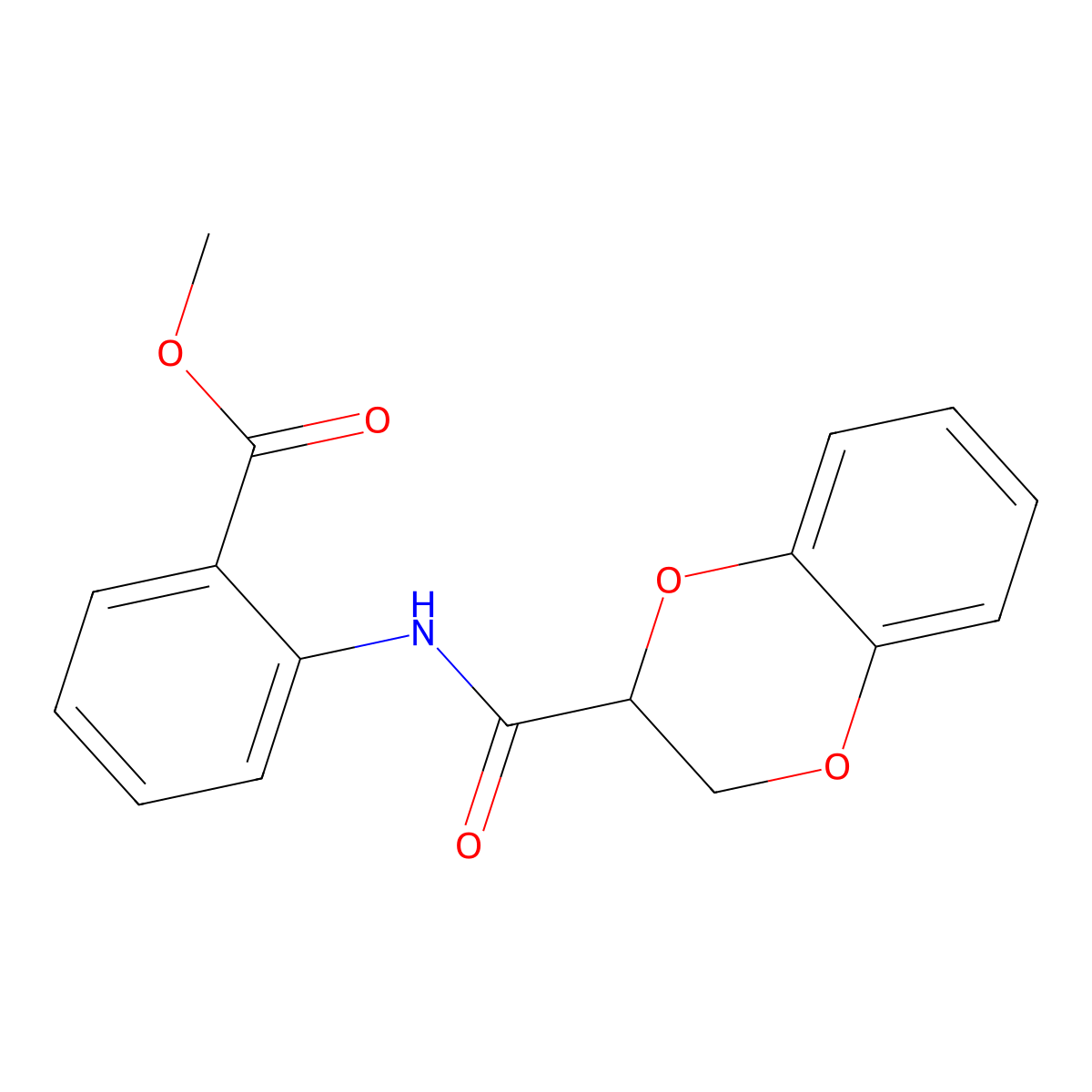 Methyl 2-[(2,3-dihydro-1,4-benzodioxin-2-ylcarbonyl)amino]benzoate molecular structure, CAS 304888-63-9