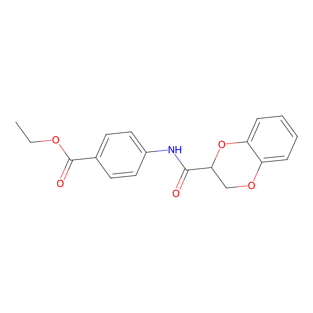 4-[(2,3-Dihydro-benzo[1,4]dioxine-2-carbonyl)-amino]-benzoic acid ethyl ester molecular structure, CAS 304888-64-0
