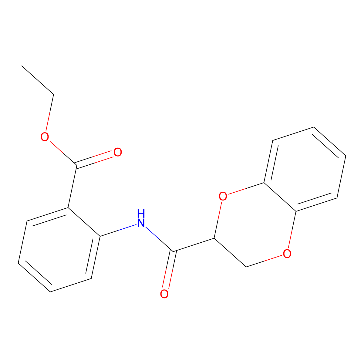 Ethyl 2-(2,3-dihydro-1,4-benzodioxine-3-carbonylamino)benzoate molecular structure, CAS 304888-65-1