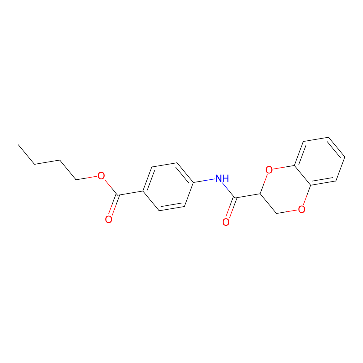 Butyl 4-[(2,3-dihydro-1,4-benzodioxin-2-ylcarbonyl)amino]benzoate molecular structure, CAS 304888-66-2