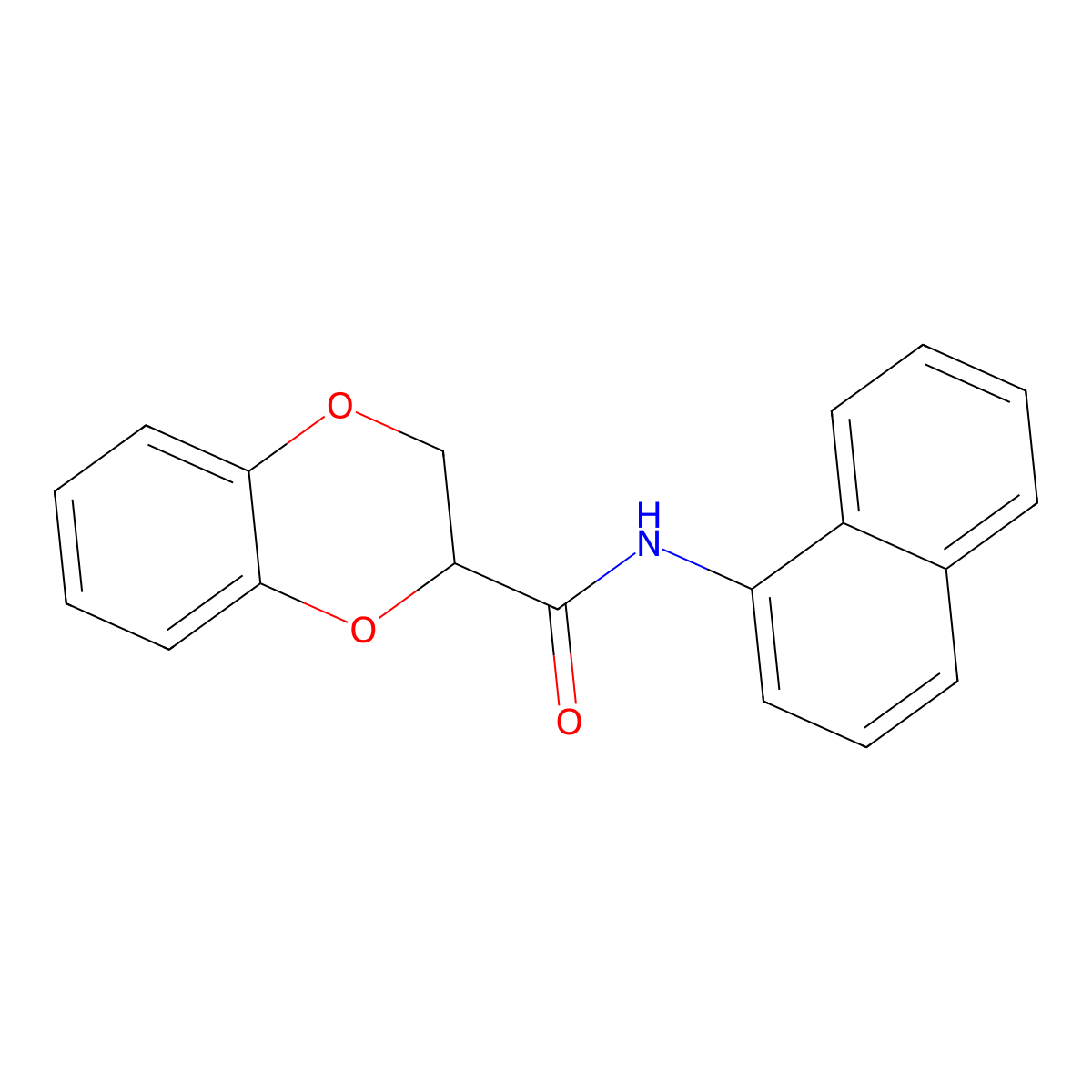 N-(naphthalen-1-yl)-2,3-dihydro-1,4-benzodioxine-2-carboxamide molecular structure, CAS 304888-68-4