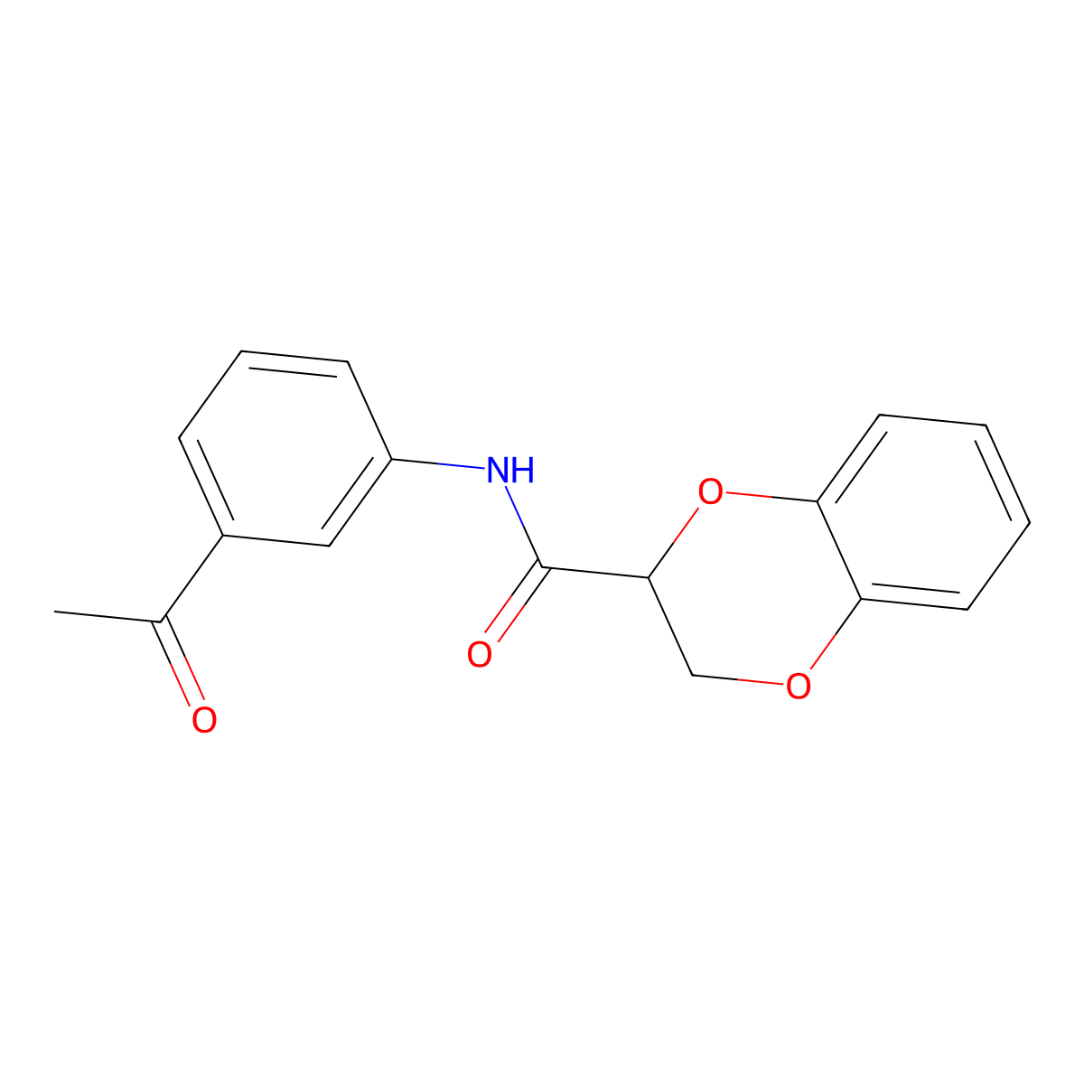 N-(3-acetylphenyl)-2,3-dihydro-1,4-benzodioxine-3-carboxamide molecular structure, CAS 304888-69-5
