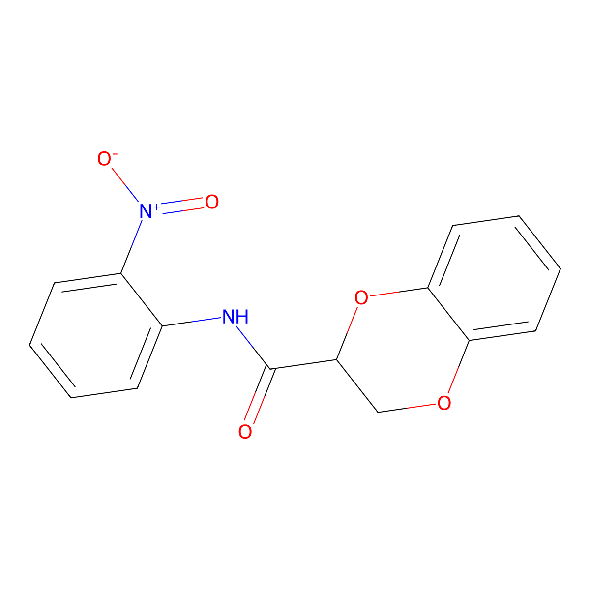 N-(2-nitrophenyl)-2,3-dihydro-1,4-benzodioxine-3-carboxamide molecular structure, CAS 304888-70-8
