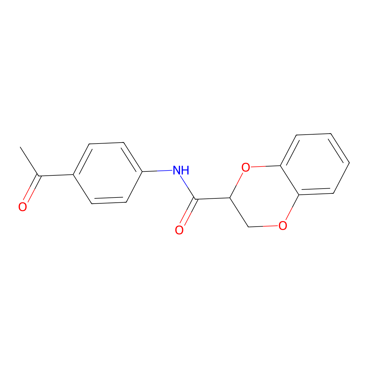 N-(4-acetylphenyl)-2,3-dihydro-1,4-benzodioxine-2-carboxamide molecular structure, CAS 304888-72-0
