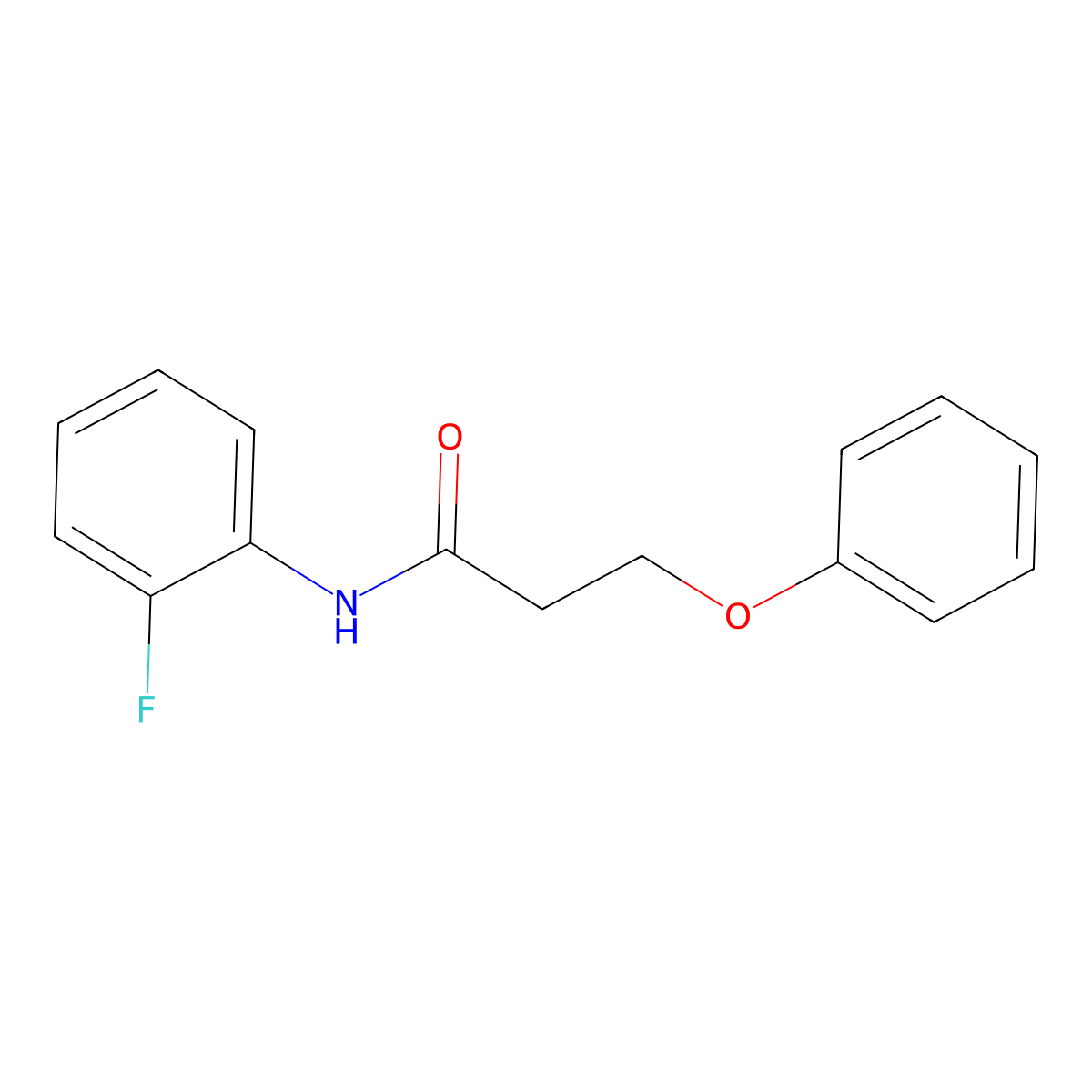 N-(2-fluorophenyl)-3-phenoxypropanamide molecular structure, CAS 304888-73-1