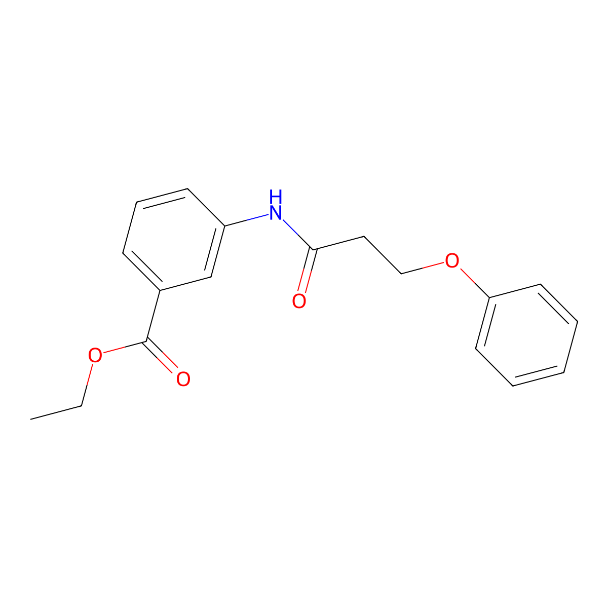 Ethyl 3-(3-phenoxypropanoylamino)benzoate molecular structure, CAS 304888-90-2