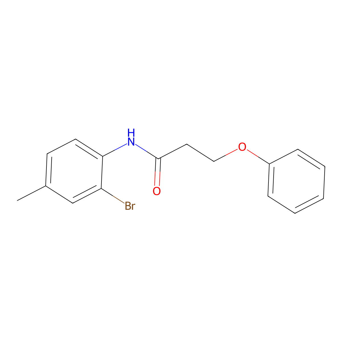 N-(2-bromo-4-methylphenyl)-3-phenoxypropanamide molecular structure, CAS 304888-94-6