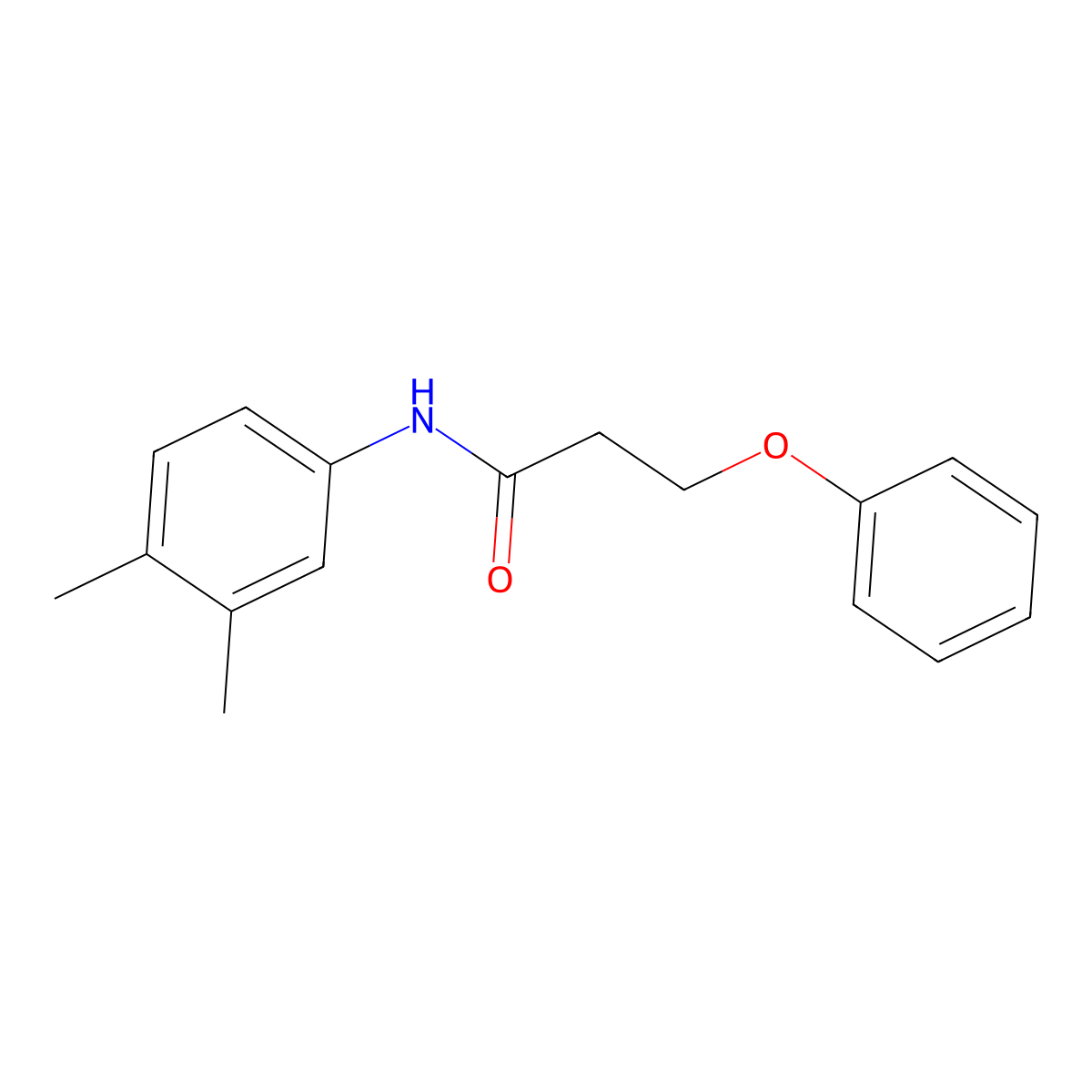 N-(3,4-dimethylphenyl)-3-phenoxypropanamide molecular structure, CAS 304889-01-8